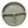 Plato Redondo de Silicona con Divisiones Gris