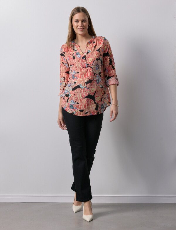 Blusa Printed MULTI/CORAL
