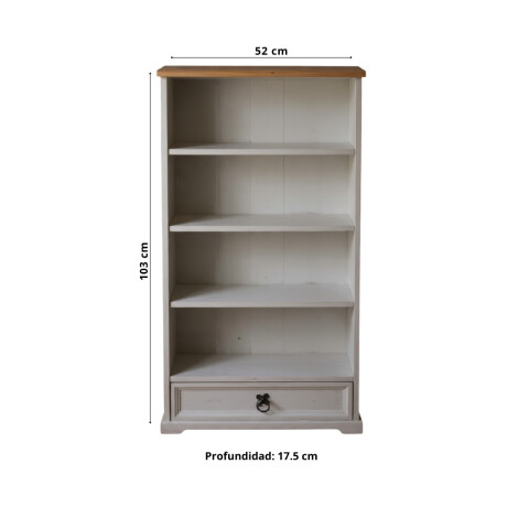 BIBLIOTECA ESTANTERÍA ORGANIZADOR EN MADERA MACIZA BLANCO