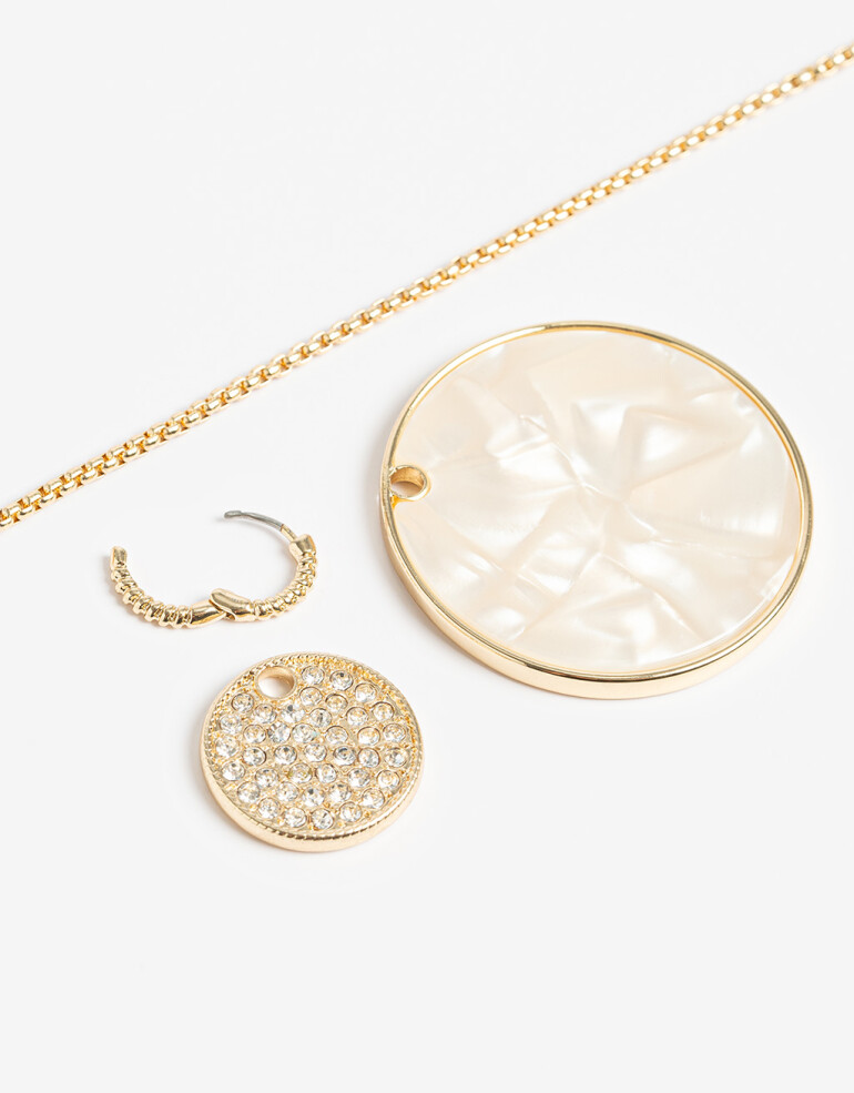 Collares Largos Day To Night Collar Largo Chapón Desmontable - Dorado