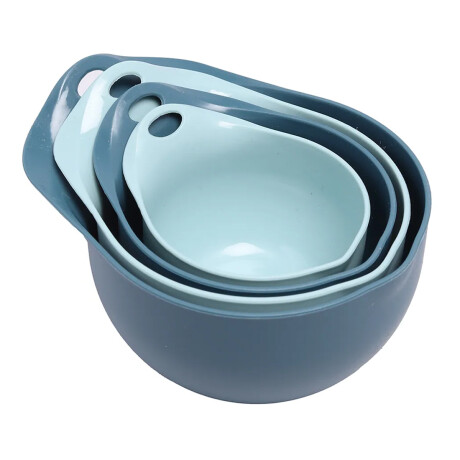 Set Tazas Medidoras 4 en 1 Repostería Cocina en Plástico Azul