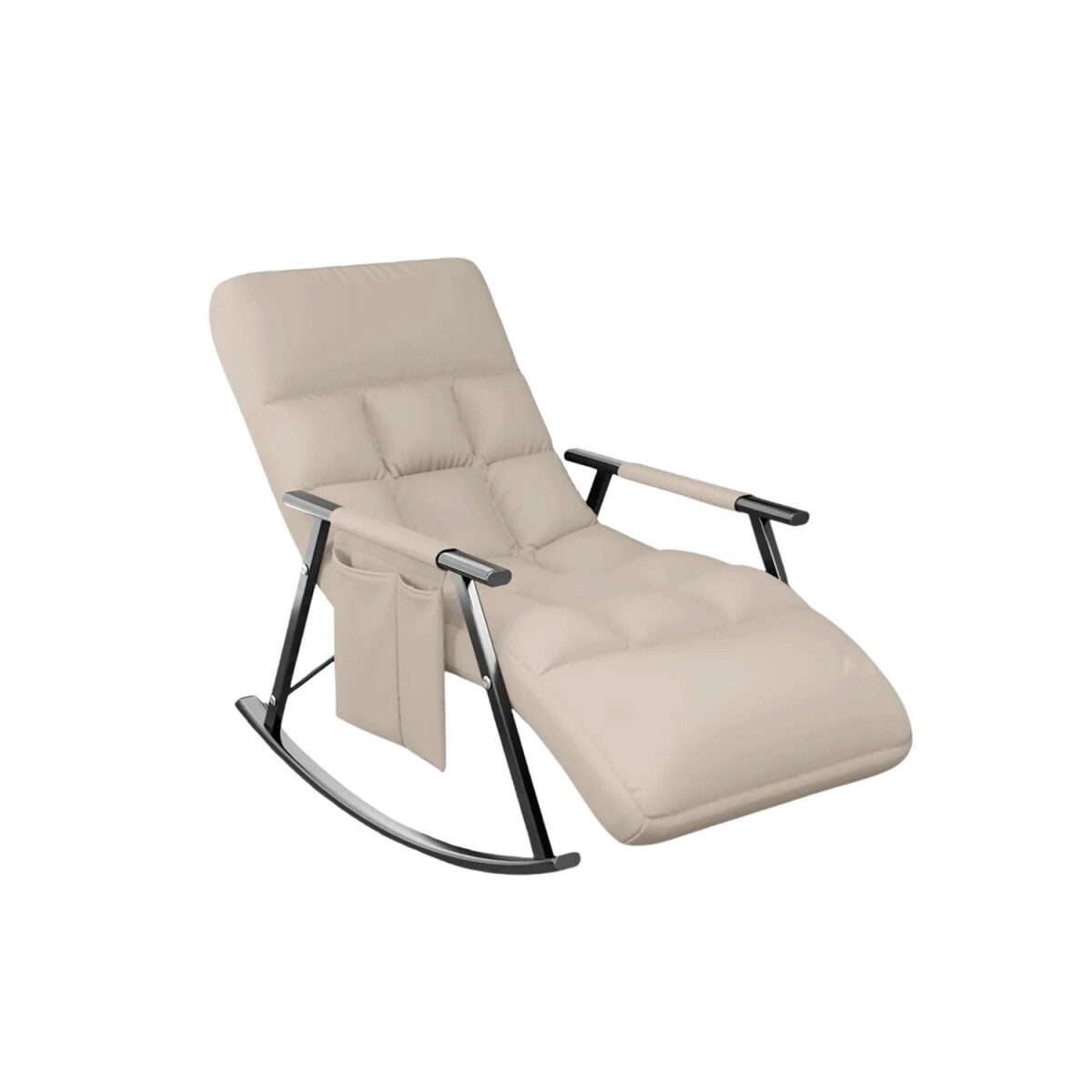 Sillón Reposera Lumax Mecedora Respaldo bolsillo Ajustable - Beige 