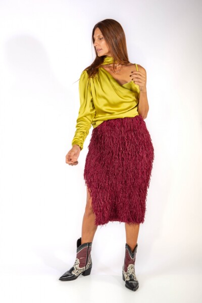 Blusa drape Verde Manzana