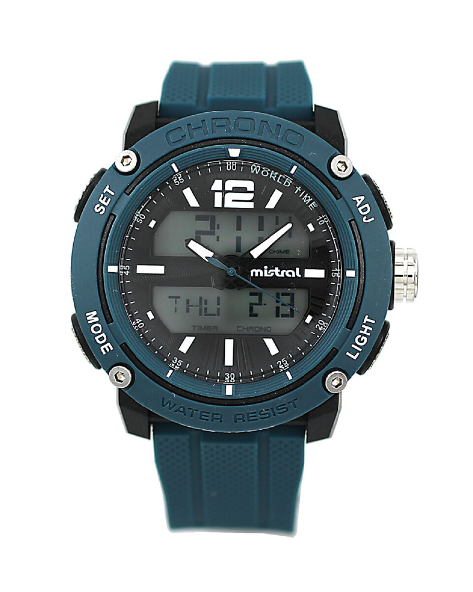 Reloj Mistral Deportivo Silicona Azul 