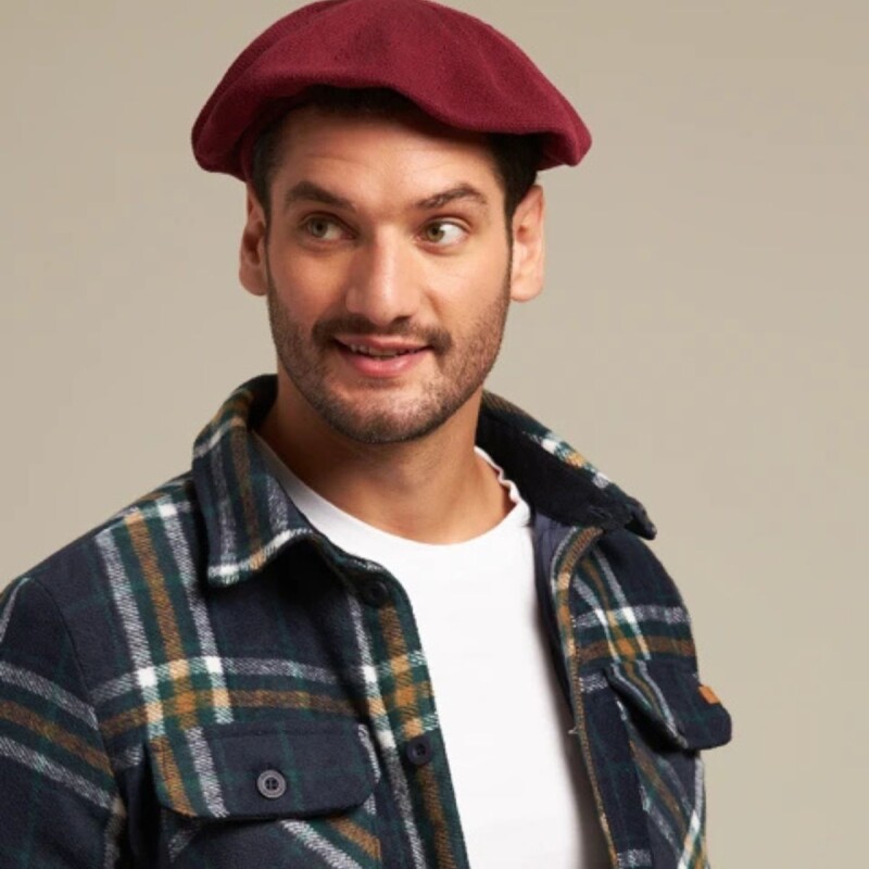Boina Hombre Tejido Polanco Bordeaux