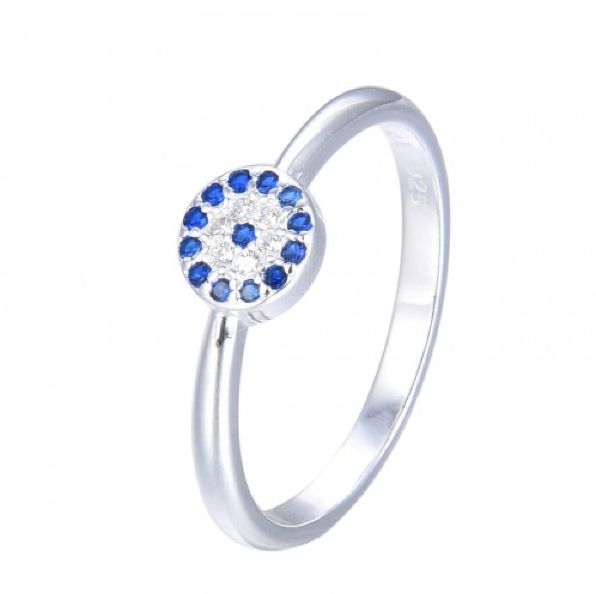 Anillo de plata 925 con circonias, OJO TURCO. 
