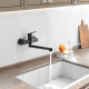 Griferia Cocina Pared Monocomando Negro Mate NEGRO
