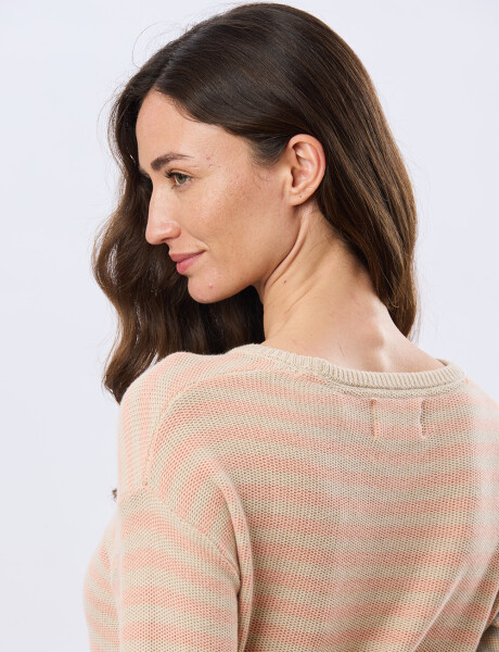 BUZO RAYADO TEJIDO Beige