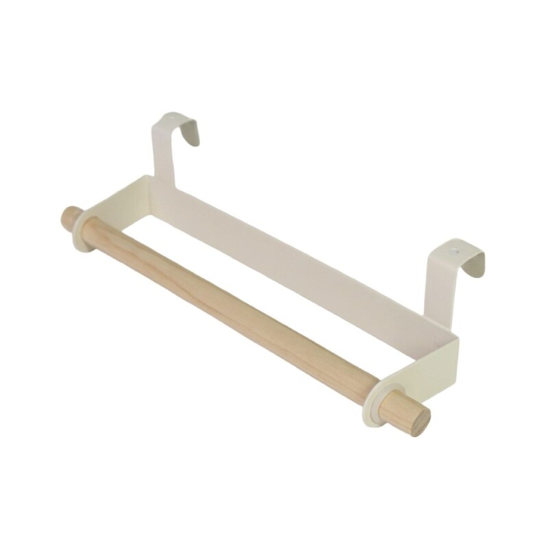 ORGANIZADOR METAL BLANCO/MADERA P/TOALLA 24X6.5CM Unica
