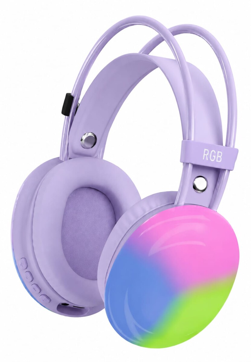 Auricular Inalambrico Gamer Luz Rgb - LILA 