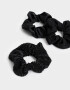Skunzies Set por 3 Set De Scrunchies - Negro