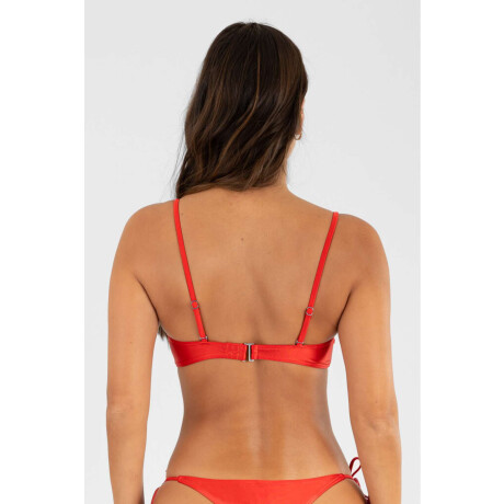 Top strapless Hot red metal
