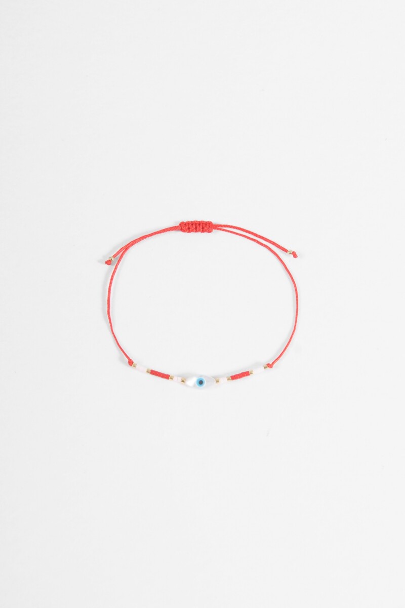 Pulsera ojitos ajustable rojo