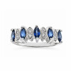 Anillo Marquise en Oro Blanco 18k con Brillantes y Zafiros Azules Anillo Marquise en Oro Blanco 18k con Brillantes y Zafiros Azules