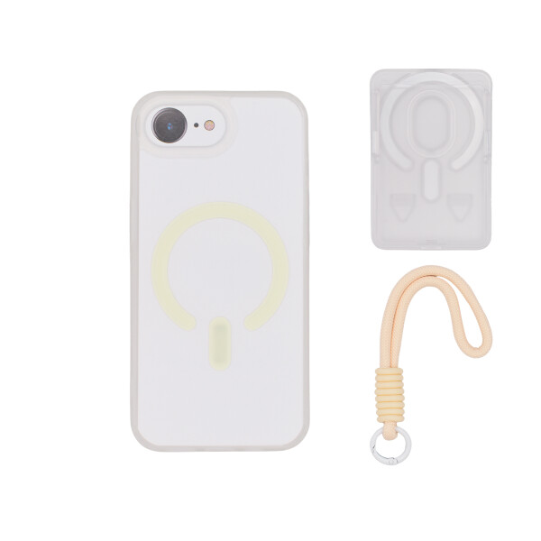 Protector para iPhone 16e correa + tarjetero transparente Protector Para Iphone 16e Correa + Tarjetero Transparente