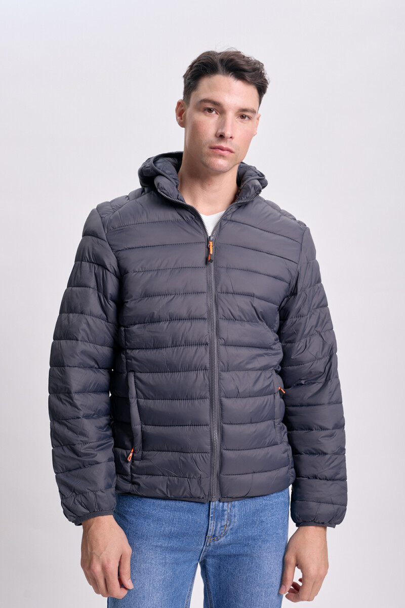 Campera capitoneada Gris Oscuro