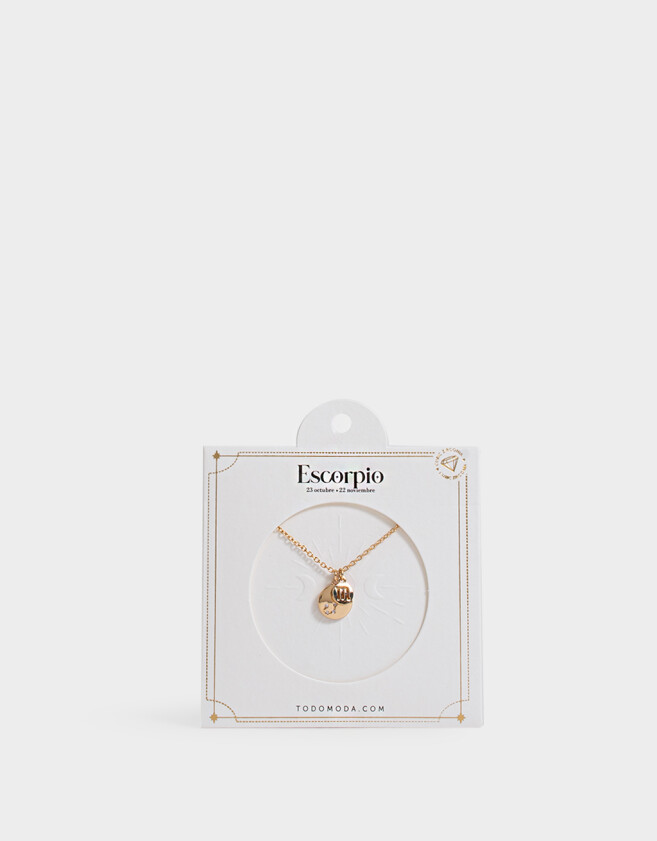 Cadena Corta con Dije Capsula Especial Cadena Corta Con Dije Escorpio - Dorado
