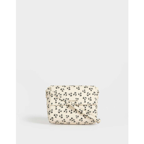 Bandolera Cuerina Solapa Estampado Flores