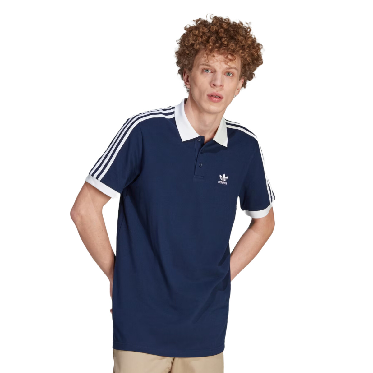 Remera Adidas 3-Stripe Polo - Azul 