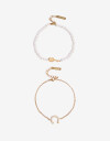 Pulseras Flexibles Sets Perlas Set De Pulseras Flexibles Acero - Dorado