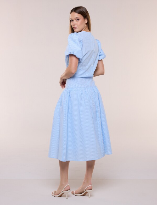 Falda Amplia Midi CELESTE
