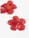 Aros Colgantes Cortos Resina Aros Colgantes Cortos Flores - Coral Medio