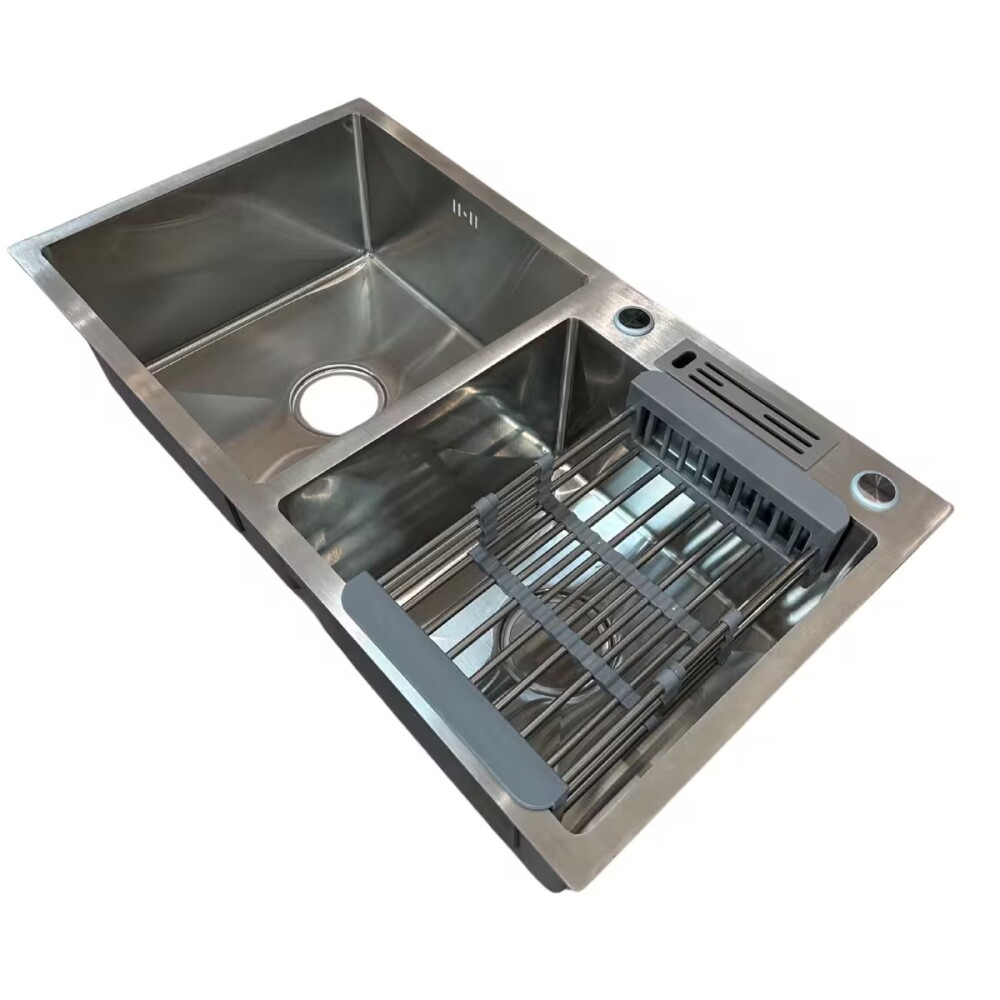 Pileta de cocina DREAM doble 82x45x21cm c/guarda objetos Pileta De Cocina Dream Doble 82x45x21cm C/guarda Objetos