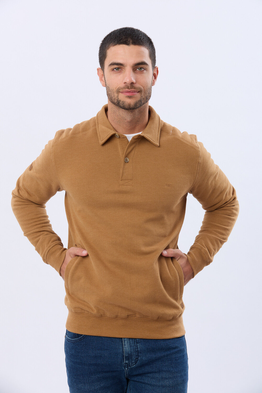 BUZO POLO DE FELPA Mostaza