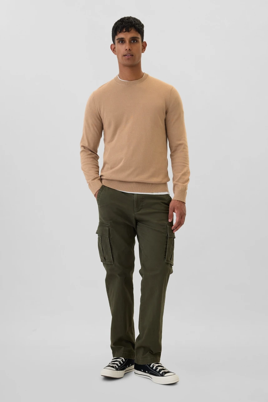 Buzo De Algodón Cuello Redondo Hombre Camel Hair