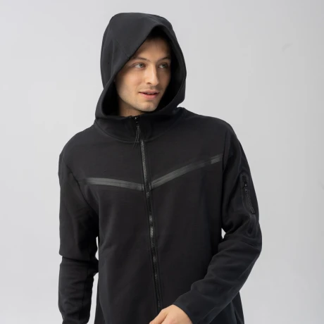 Campera Menpi Alta Calidad Moda Hombre Deportivo C/Capucha Negro S/C