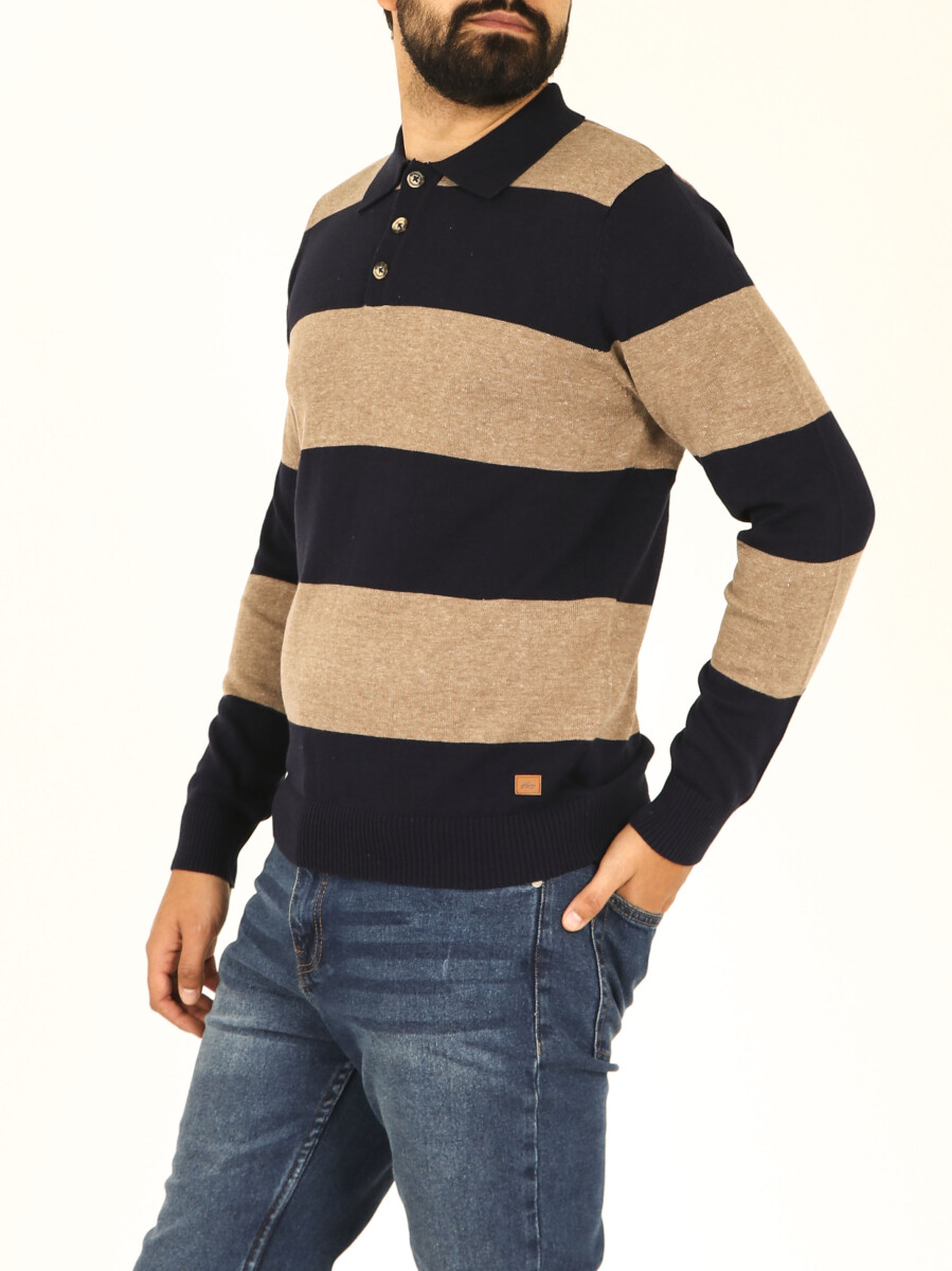 Sweater Harry - Azul Oscuro / Beige 