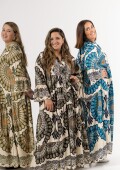 Vestido largo 100% viscosa Made in a Italy Celeste