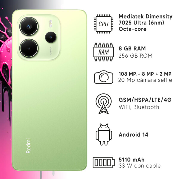 Xiaomi Redmi Note 14 4g 8/256gb + Regalo VERDE
