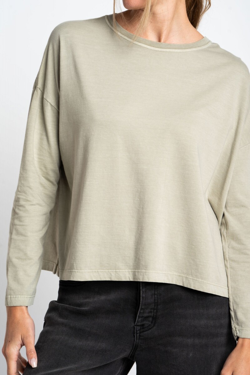 Remera Manga Larga Lavada Safari