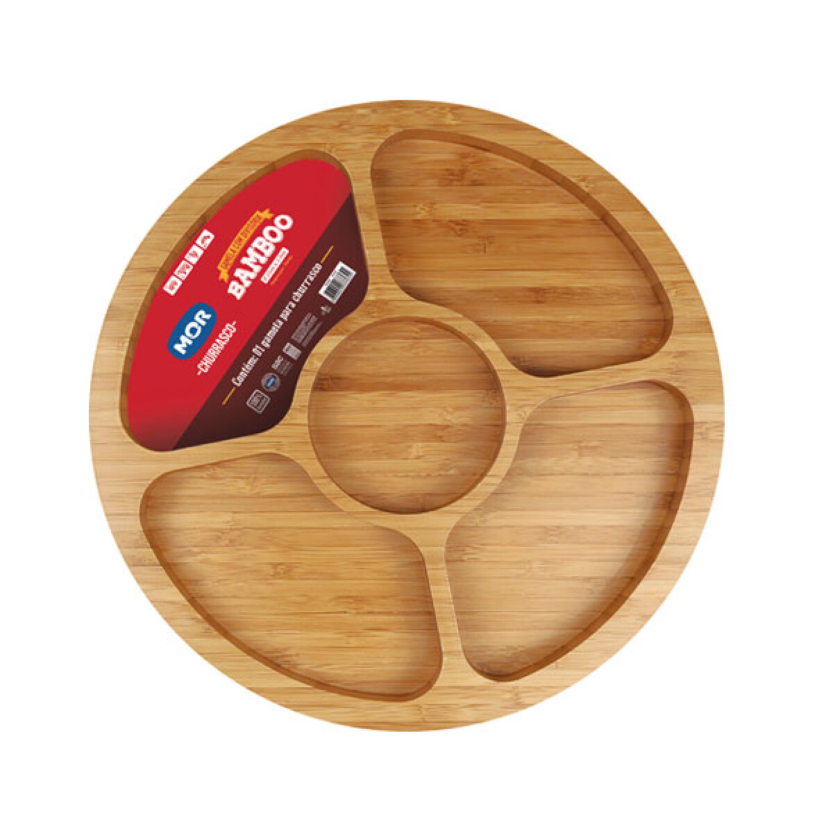 BANDEJA CON 5 DIVISIONES BAMBU 33X3.9 CM. 