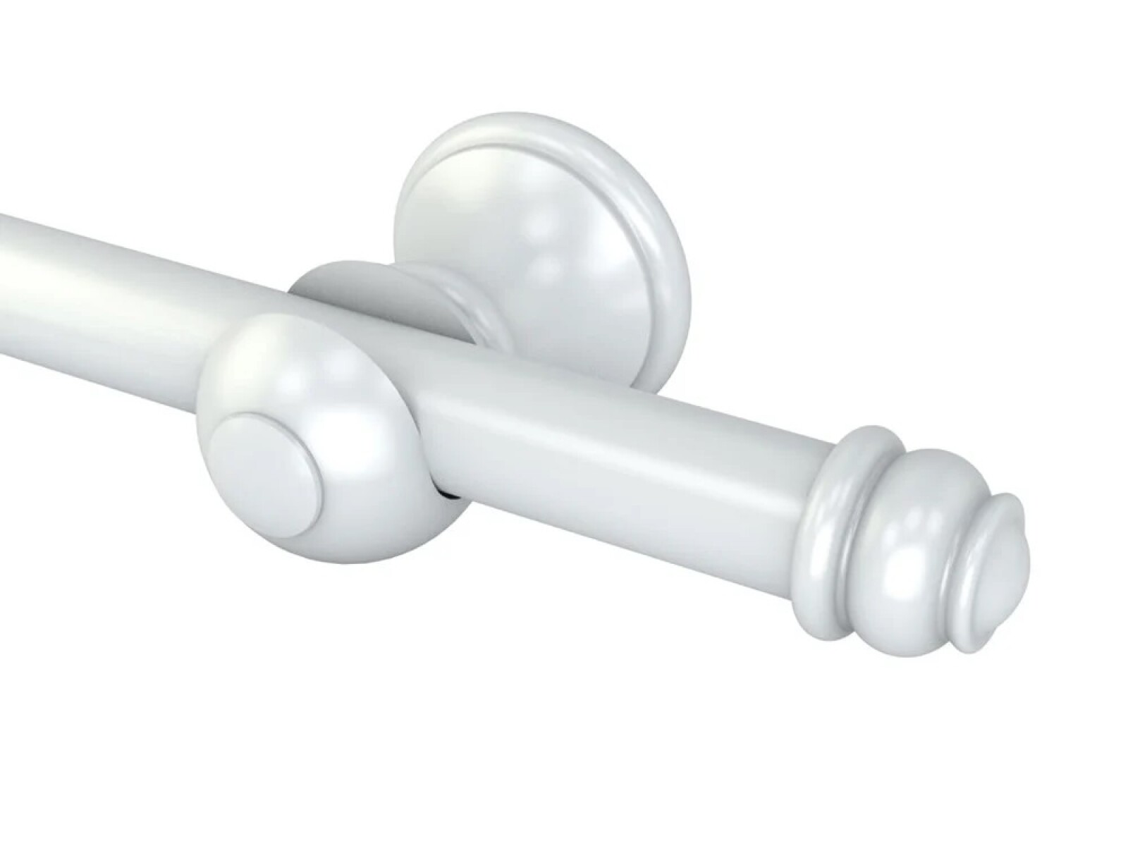 Barrote Cortina 3,50m 28mm + 2 soporte Blanco - BLANCO 