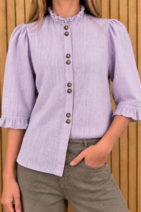 Camisa Carlita Volados Lila Pastel