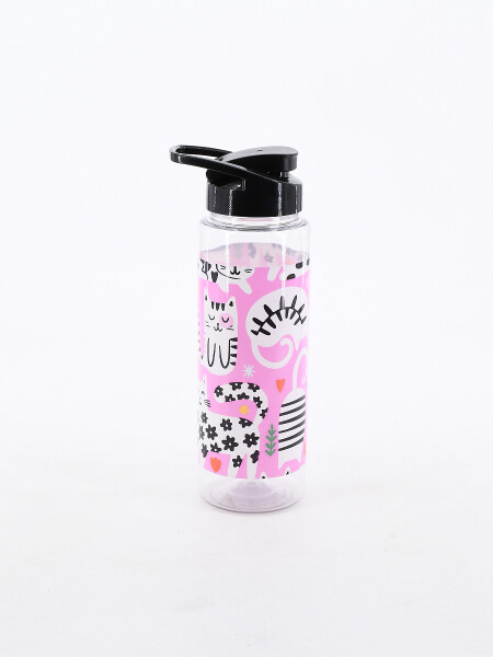 BOTELLA GATO ROSA NEGRO