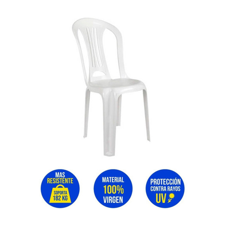Silla Plastico Blanca Mor Reforzada 140 Kg Apilable Silla Plastico Blanca Mor Reforzada 140 Kg Apilable