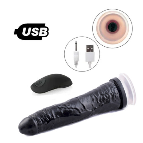 Vibrador A Control Remoto Carga USB Bananín Negro