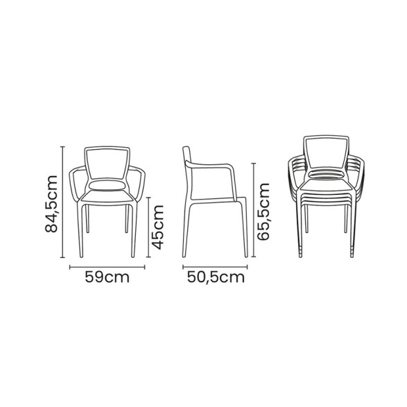Silla respaldo cerrado c/ posabrazos gamuza SAFIRA TD0615
