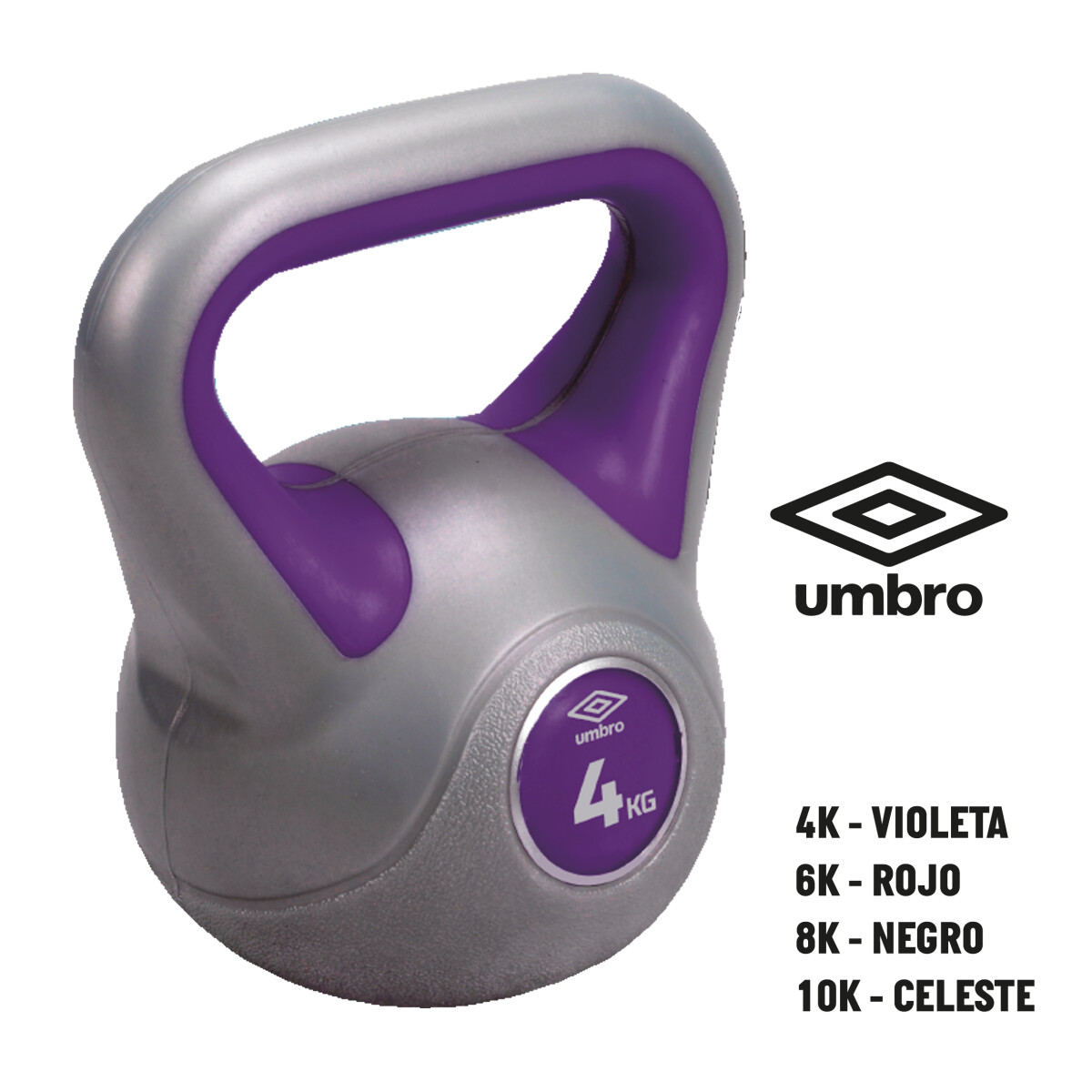 Pesa Rusa Umbro Kettlebelll 4 kg - Gris - Violeta 