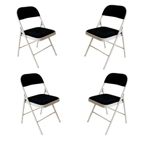 Set x 4 Sillas Plegables Acolchonada modelo Nova Negro