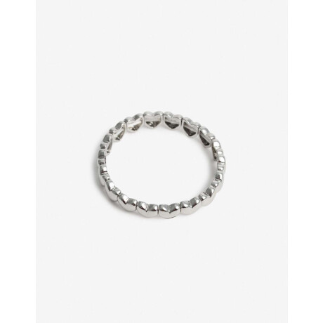 Pulsera Elástica Corazón Plateado Rodio