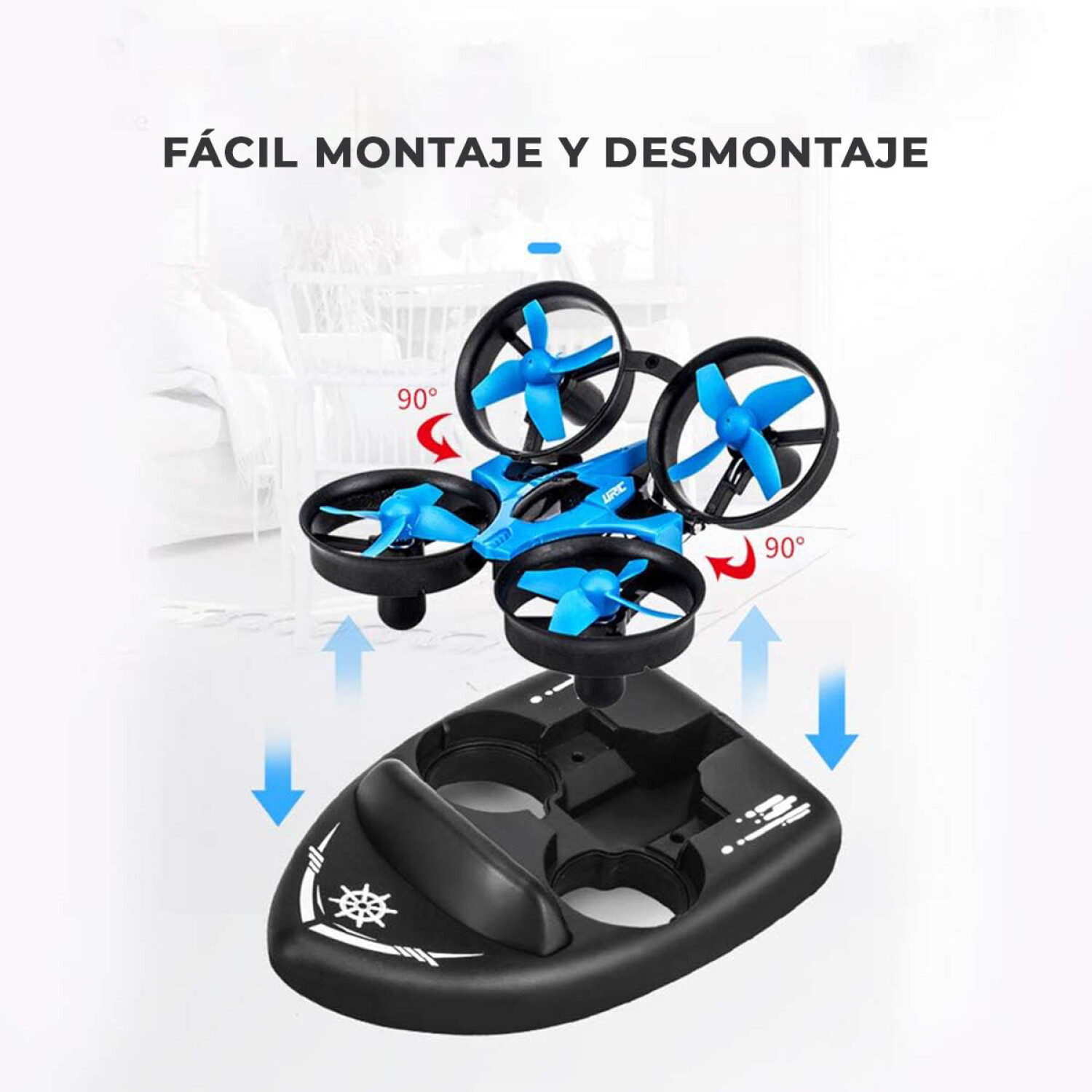 Drone Lancha Juguete 3 En 1 Modo Tierra Aire Agua El Rey del entretenimiento