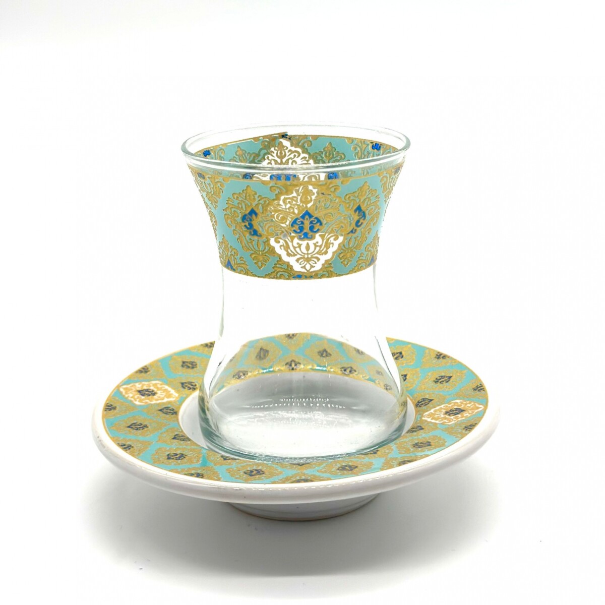 Vaso de té de vidrio X1 - 6 Plato Cerámica 