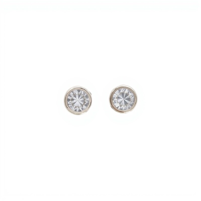 Caravanas Punto de Luz-Plata 925-Piedra Zirconia-CA3032 conpiedra