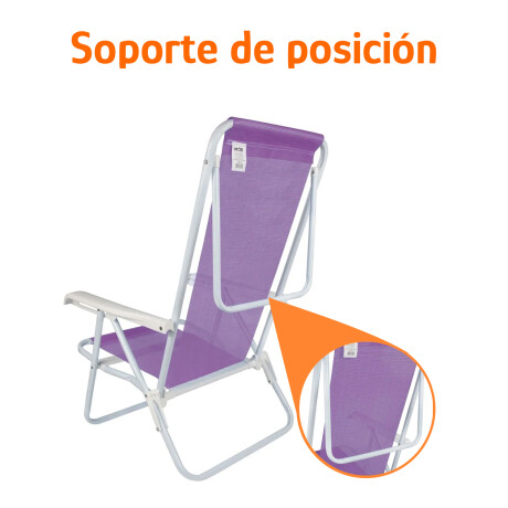 Reposera Silla Reclinable 8 Posiciones Acero Mor Sannet Lila