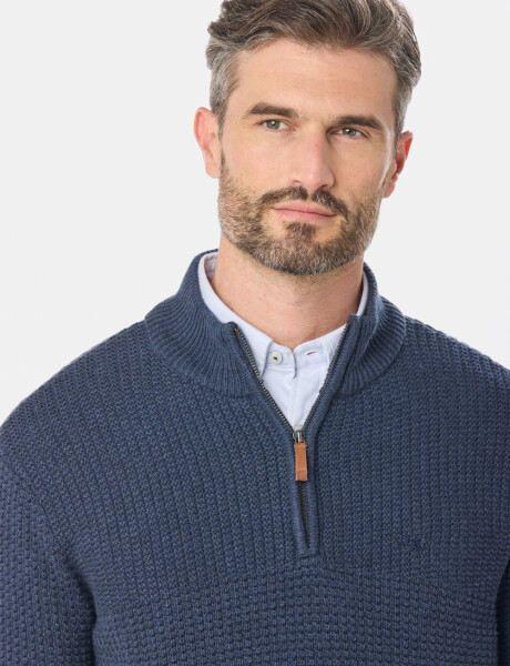 BUZO TEJIDO MEDIO CIERRE CON ESTRUCTURA Piedra