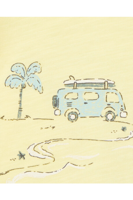 Set tres piezas de algodón, short, remera y body, diseño playa Set tres piezas de algodón, short, remera y body, diseño playa